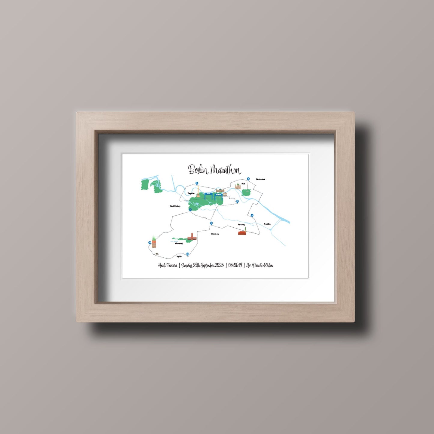 Personalised Berlin Marathon Route Map