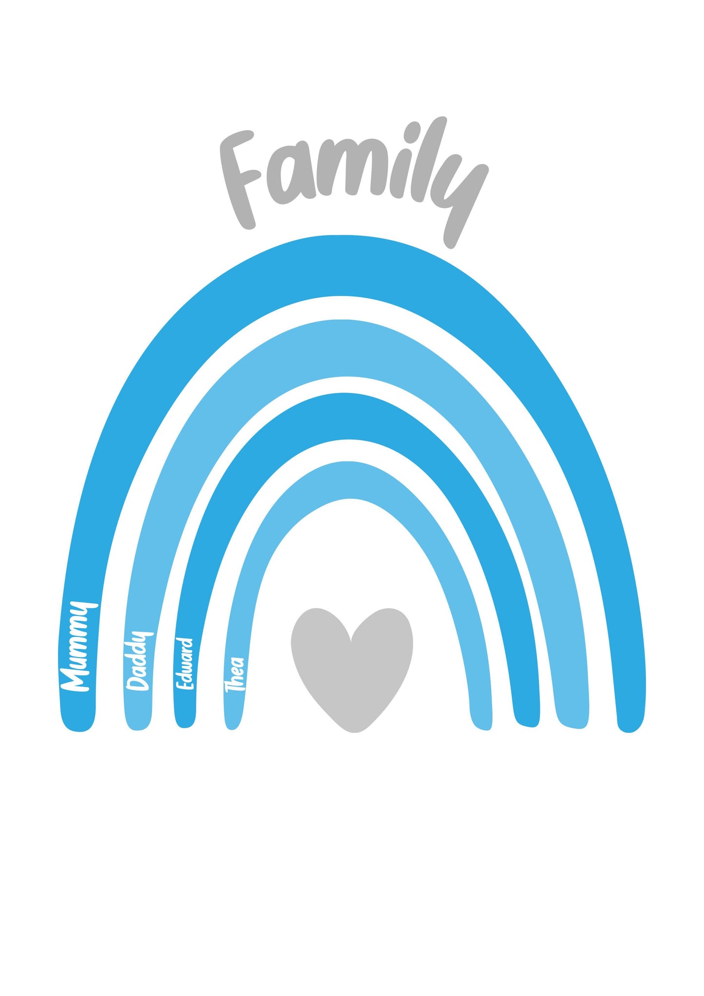 Personalised Family Rainbow Print