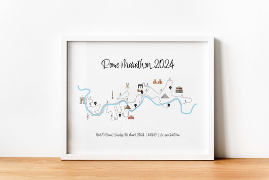 Personalised Rome Marathon Route Map