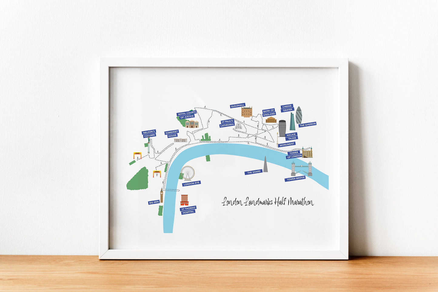 London Landmarks Half Marathon Route Map