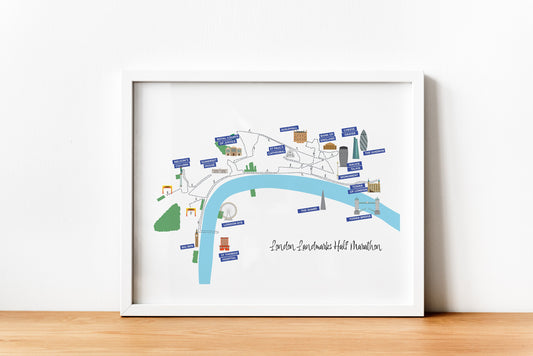 London Landmarks Half Marathon Route Map
