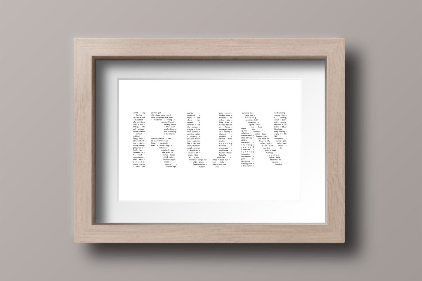 Run Print A4 Keepsake Gift For Runner