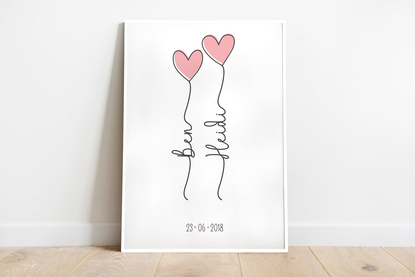 Personalised Print for Couples - Heart Balloon