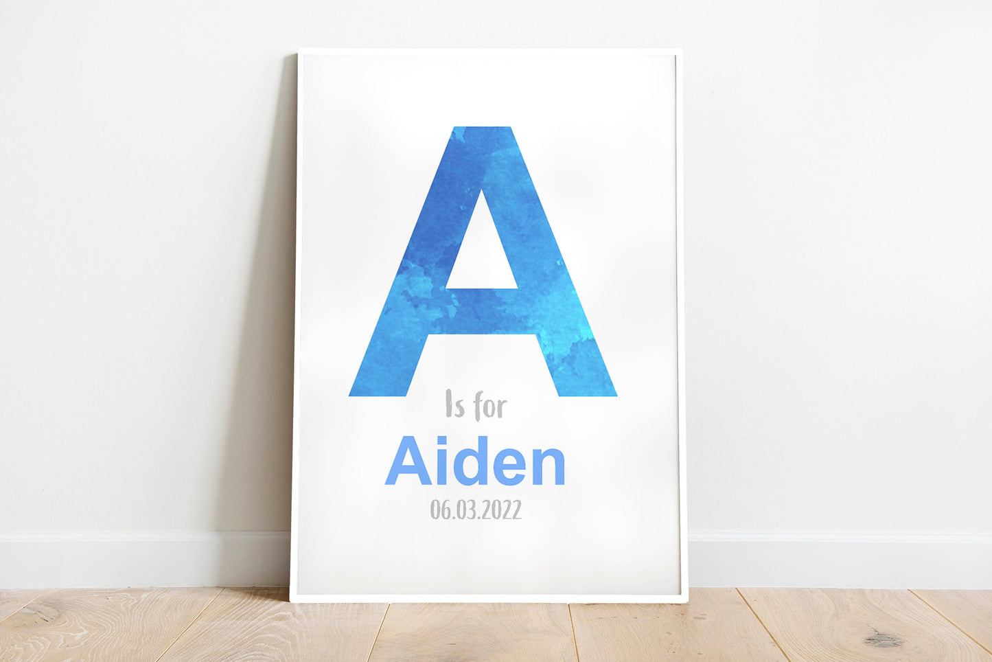 Personalised Watercolour Effect Initial Print