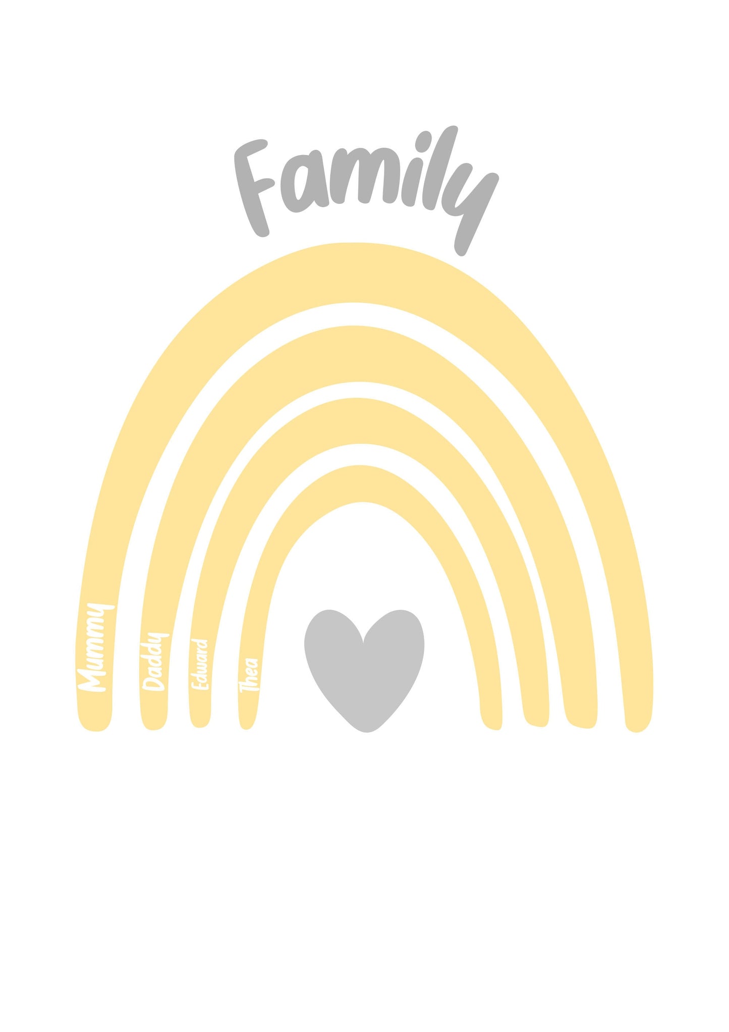 Personalised Family Rainbow Print